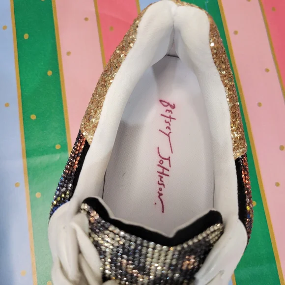 BETSEY JOHNSON Sneakers with Gold and Leopard Print - Picture 9 of 12